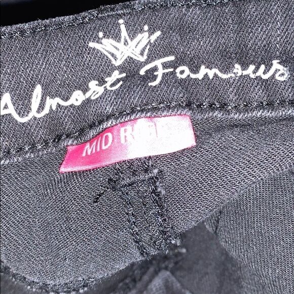 Almost famous black distressed denim mini skirt. 7 - Picture 9 of 10